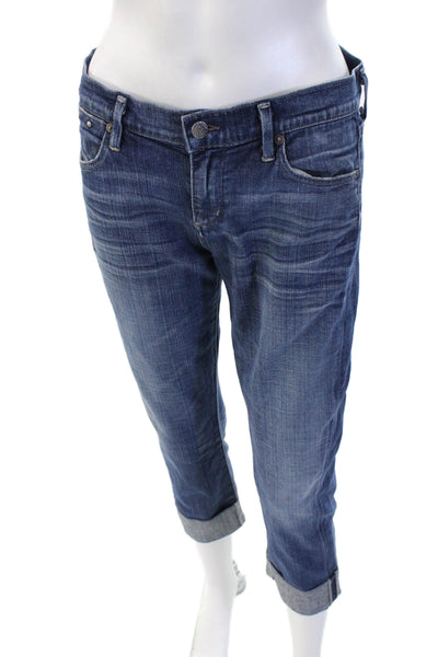 Citizens of Humanity Womens Boyfriend Cropped Jeans Dark Blue Size 27