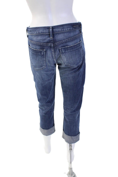 Citizens of Humanity Womens Boyfriend Cropped Jeans Dark Blue Size 27