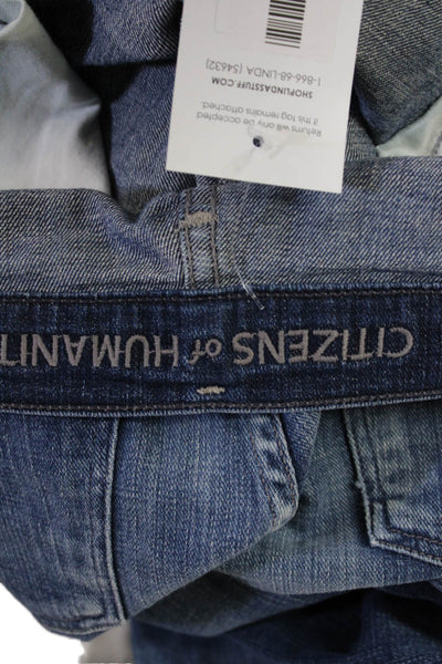 Citizens of Humanity Womens Boyfriend Cropped Jeans Dark Blue Size 27