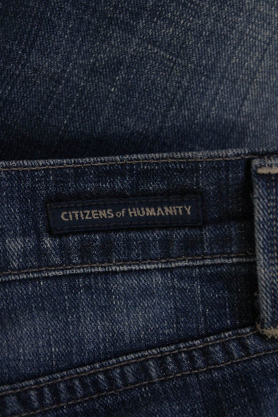Citizens of Humanity Womens Boyfriend Cropped Jeans Dark Blue Size 27