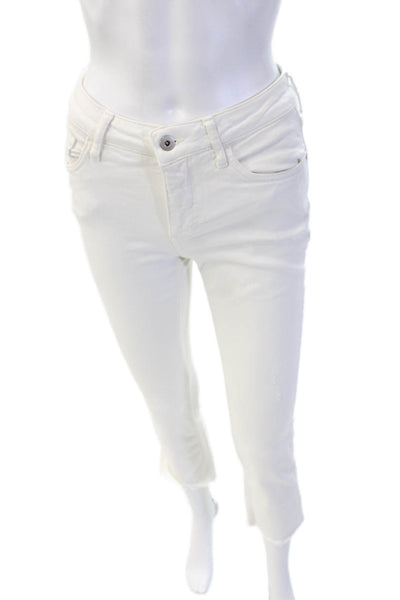 Pilcro and the Letterpress Women Skinny Cropped Jeans White Size 26