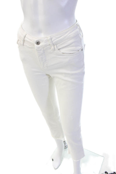 Pilcro and the Letterpress Women Skinny Cropped Jeans White Size 26