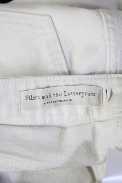 Pilcro and the Letterpress Women Skinny Cropped Jeans White Size 26