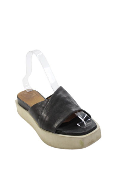 Coclico Womens Leather Slide On Sandals Black Size 37 7