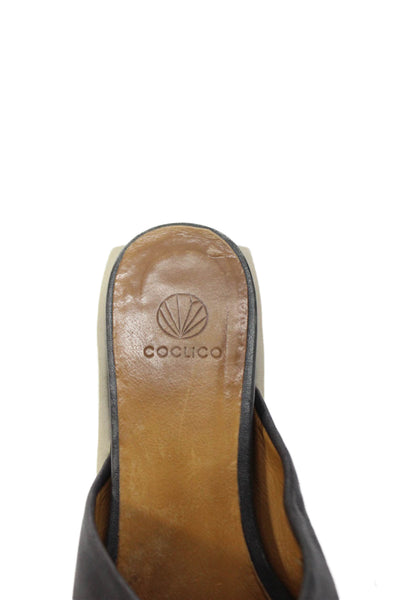 Coclico Womens Leather Slide On Sandals Black Size 37 7