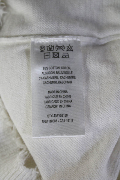 Minnie Rose Womens Pullover V-Neck Cashmere Sweater White Size XS