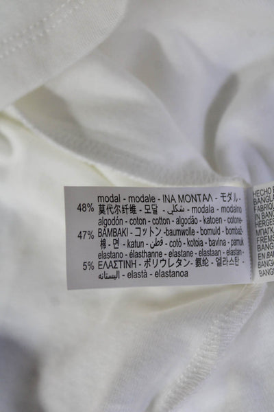 Zara Womens Basic T Shirt White Modal Cotton Crew Neck Short Sleeve Size S