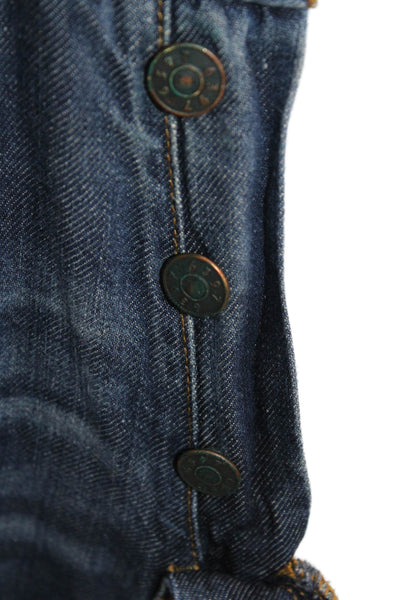 6397 Women Cropped Dark Blue Jeans Lino Flax Cotton Lyocell Size 29