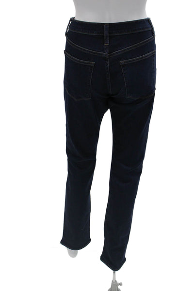 J Brand Women Straight Jeans Dark Blue Mid Rise Button Fly Size 30