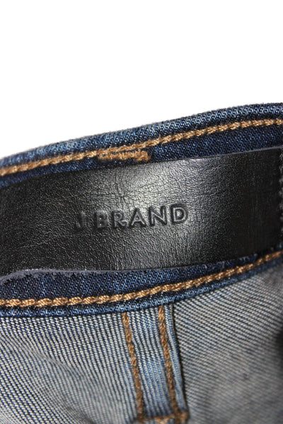 J Brand Women Straight Jeans Dark Blue Mid Rise Button Fly Size 30