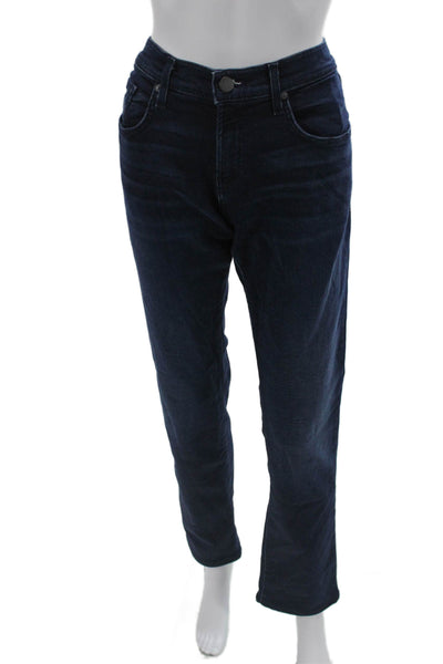 J Brand Unisex Straight Jeans Dark Blue Mid Rise Size 30