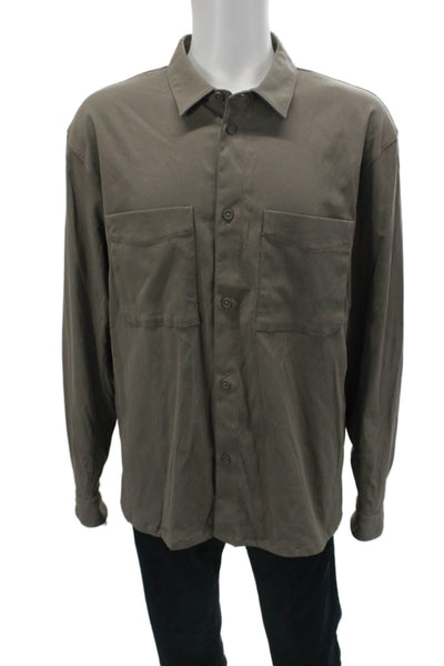 Lululemon Mens Long Sleeves Button Down Shirt Taupe Brown Size Extra Extra Large