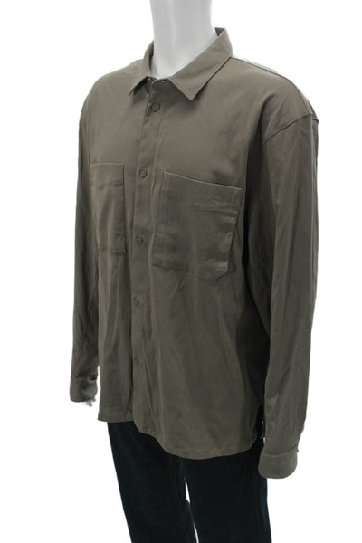 Lululemon Mens Long Sleeves Button Down Shirt Taupe Brown Size Extra Extra Large