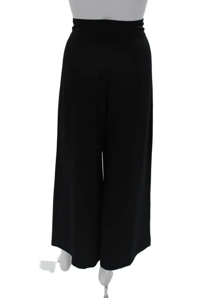 Agnes B Women Cropped Dress Pants Black Polyester Solid Size 40