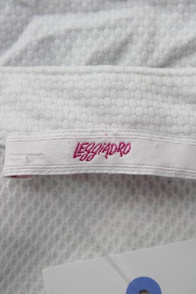 Leggiadro Womens Basic V-Neck 3/4 Sleeve White Blouse Size 4