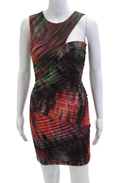 BCBGMAXAZRIA Womens Black Bodycon Mini Dress Sleeveless Polyester Size XS