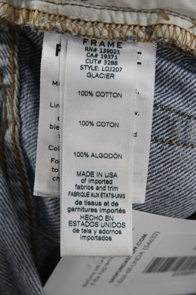 Frame Women Cropped Mom Blue Jeans 100% Cotton Mid Rise Size 23