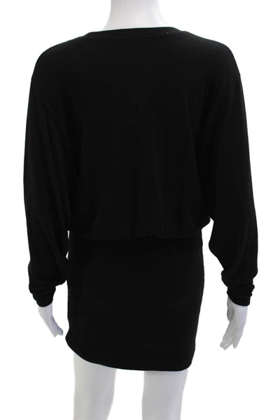 Something Navy Womens Sweater Bodycon Dress Black Long Sleeve Size XS