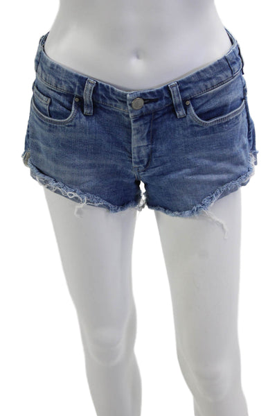 BLANKNYC Unisex Solid Blue 100% Cotton Beach Shorts Size 27