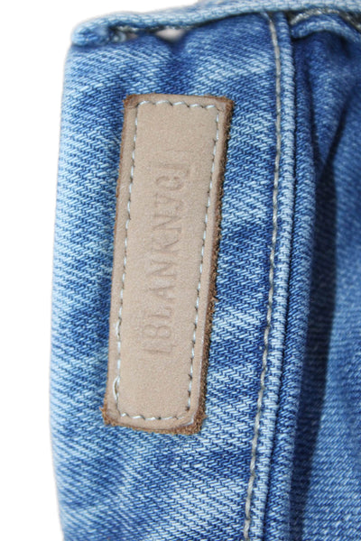 BLANKNYC Unisex Solid Blue 100% Cotton Beach Shorts Size 27