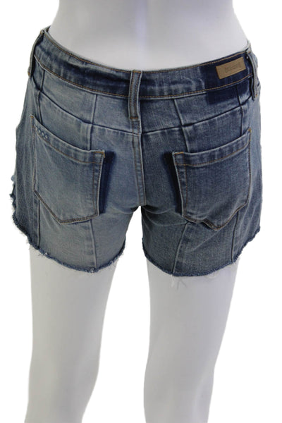 BLANKNYC Unisex Grunge Blue Cotton Button Shorts Size 24