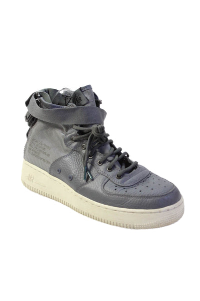 Nike Boys Air Force 1 Lace-Up Mid Casual Sneakers Dark Gray Size 7
