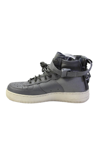 Nike Boys Air Force 1 Lace-Up Mid Casual Sneakers Dark Gray Size 7