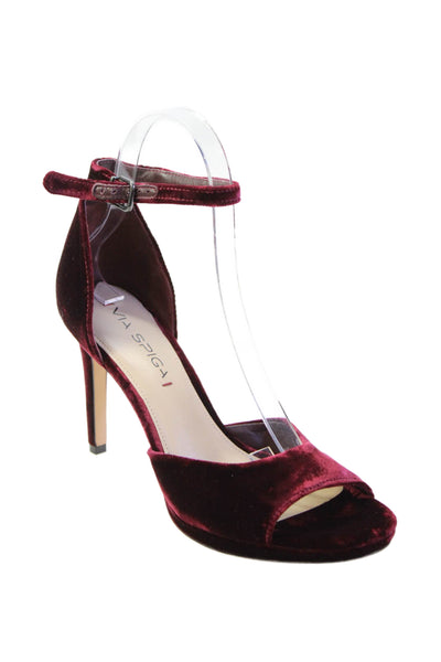 Via Spiga Womens Ankle Strap Buckled Stiletto High Heels Red Size 6.5
