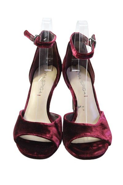 Via Spiga Womens Ankle Strap Buckled Stiletto High Heels Red Size 6.5