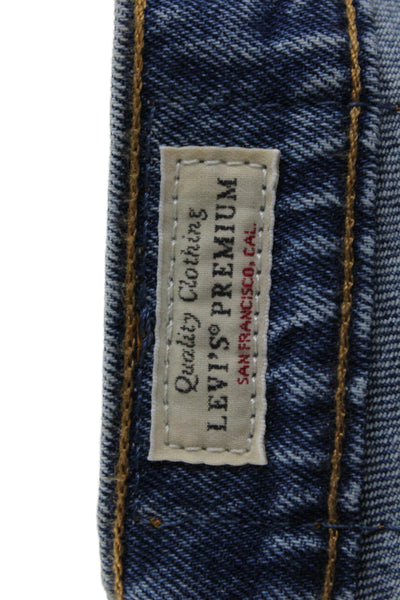 Levis Unisex Mom Jeans High Waist Blue 100% Cotton Solid Size 26