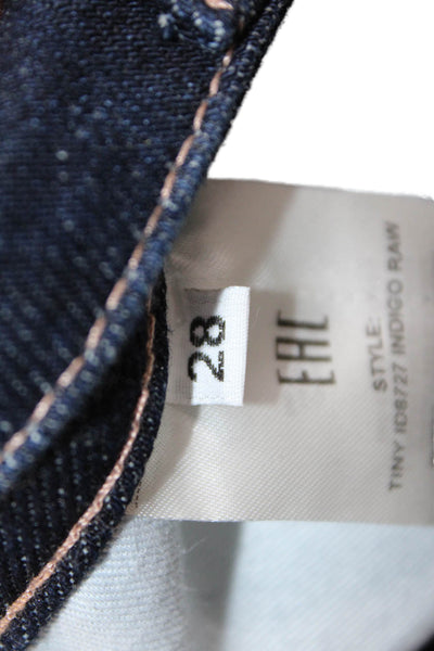 Icon Denim Unisex Cropped Wide Leg Jeans Dark Blue High Waist Size 28