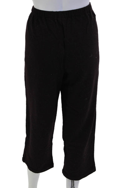 Eileen Fisher Women Cropped Wool Sweatpants Black Size M