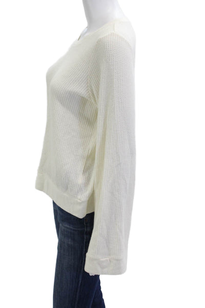 Nation LTD Unisex White Pullover Sweater Round Neck Long Sleeve Size L