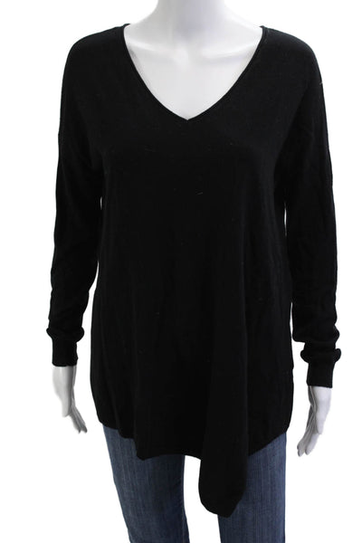 Joie Women V-Neck Tunic Sweater Black Long Sleeve Size S