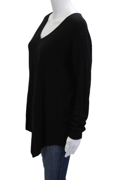 Joie Women V-Neck Tunic Sweater Black Long Sleeve Size S