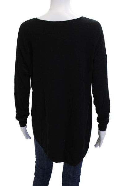 Joie Women V-Neck Tunic Sweater Black Long Sleeve Size S
