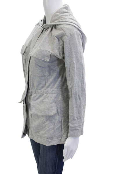 Soft Joie Women Military Jacket Gray Cotton Spandex Long Sleeve Size S