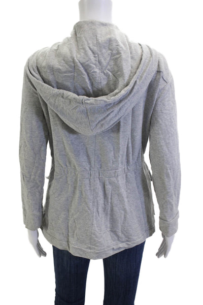 Soft Joie Women Military Jacket Gray Cotton Spandex Long Sleeve Size S