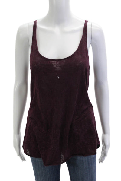 Nation LTD Women Purple Solid Boho Camisole Top 50% Cotton 50% Polyester Size 3