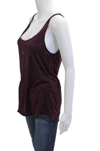 Nation LTD Women Purple Solid Boho Camisole Top 50% Cotton 50% Polyester Size 3