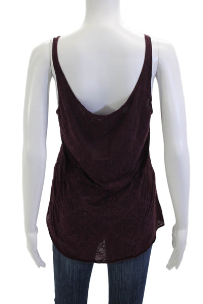 Nation LTD Women Purple Solid Boho Camisole Top 50% Cotton 50% Polyester Size 3