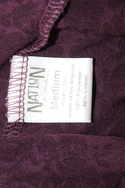Nation LTD Women Purple Solid Boho Camisole Top 50% Cotton 50% Polyester Size 3
