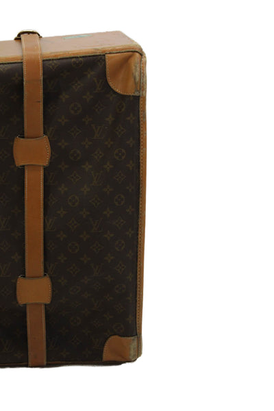 Louis Vuitton Womens Canvas Monogram Print Pullman Zippered Suitcase Brown