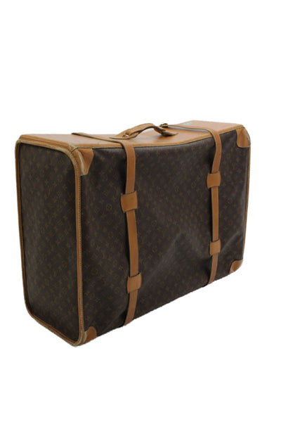 Louis Vuitton Womens Canvas Monogram Print Pullman Zippered Suitcase Brown