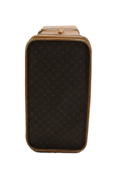 Louis Vuitton Womens Canvas Monogram Print Pullman Zippered Suitcase Brown