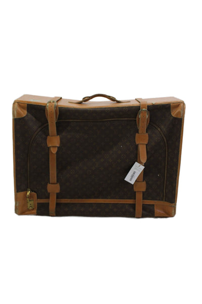 Louis Vuitton Womens Canvas Monogram Print Pullman Zippered Suitcase Brown