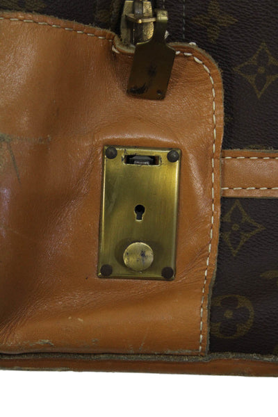 Louis Vuitton Womens Canvas Monogram Print Pullman Zippered Suitcase Brown