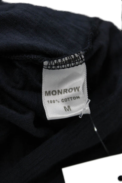 Monrow Womens Basic T Shirt Dark Blue Camo Long Sleeve Size M