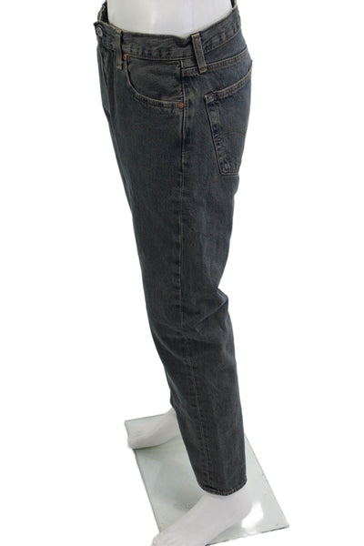 Levis Mens Straight Dark Gray Jeans 100% Cotton Button Fall 90s Size 35