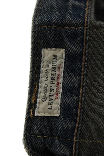 Levis Mens Straight Dark Gray Jeans 100% Cotton Button Fall 90s Size 35